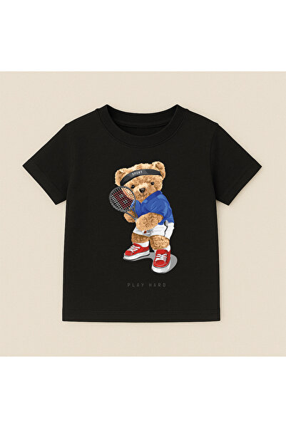 SVART WEAR Teddy Bear Printed Crew Neck Cotton Short Sleeve Kids & Youth T-Shirt