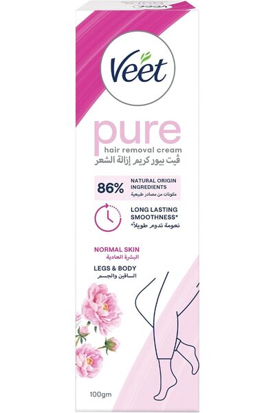 Veet كريم إزالة الشعر حريري منعش، برائحة الصبار المهدئ وزهر البنفسج، 100 غرام