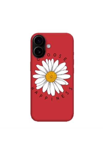 Other Apple Iphone 16 plus Chose Happines Red Colored Silicone TPU Θήκη