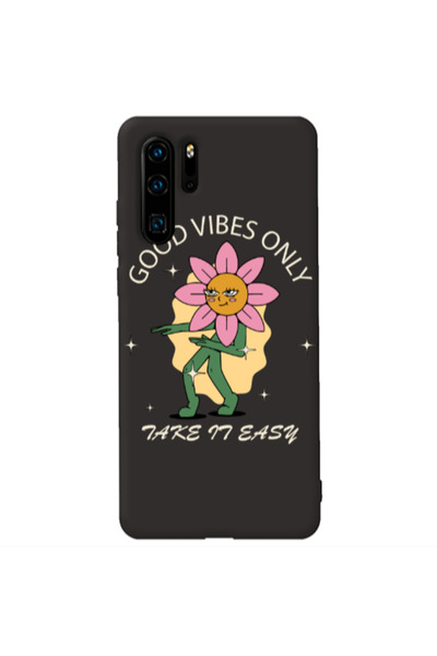 Other Huawei P30 Pro Good Vibes Only Black Colored Silicone TPU Θήκη