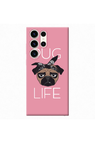 Other Samsung S23 Ultra Pug Life Pink Colored Silicone TPU Θήκη