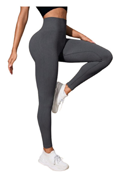 OEM Colanti de yoga pentru femei, culoare gri, marime XS