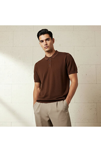 FAV Men Short Sleeves Textured Polo T-shirt