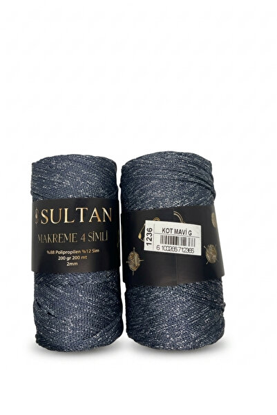 hobi dünyası evim 1 Adet Makreme 4 Simli İp 200 Gram 200 Metre 2 mm Çanta Cüz...
