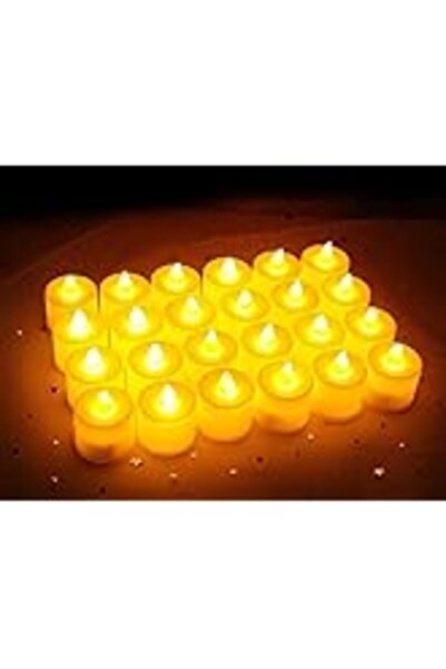 VONT Realistic Bright Flameless LED Tea Light Candles, Bright, ing, Battery Powered Fake Candles, Unscented Tealights, Pack of 24-Vont