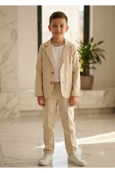 Zelhankids Erkek Çocuk Keten Takım ( 3 lü set)