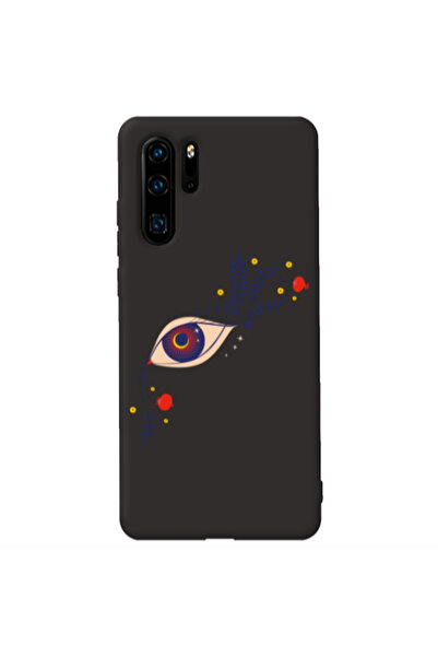 Other Huawei P30 Pro Flower eye Black Colored Silicone TPU Θήκη