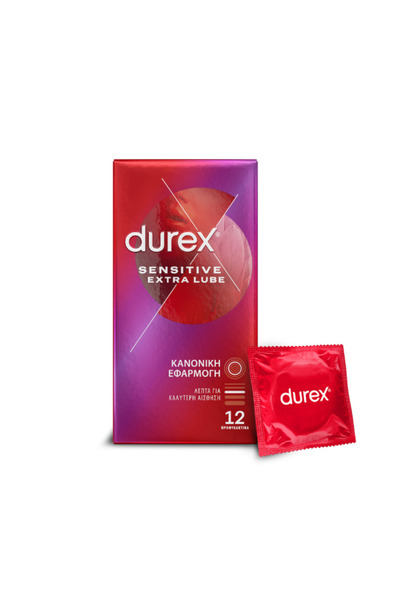 Durex | Προφυλακτικά Πολύ Λεπτά Sensitive Με Έξτρα Λιπαντικό | 12τεμ