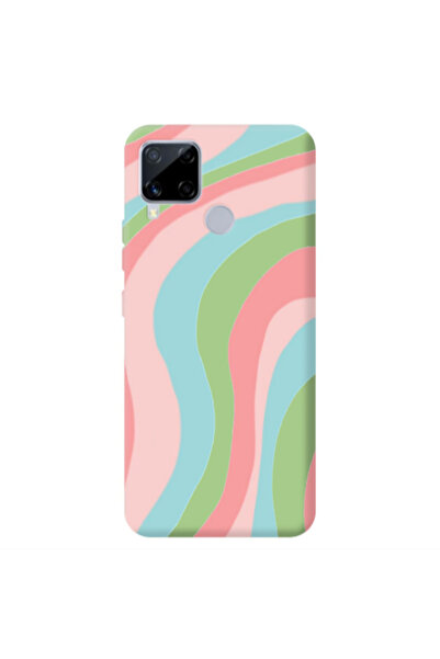 Other Realme C25 Colored lines Light Green Colored Silicone TPU Θήκη