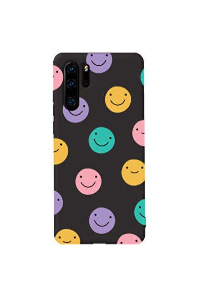 Other Huawei P30 Pro Colorful smiles Black Colored Silicone TPU Θήκη