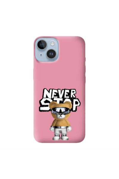 Other Apple iPhone 14 Plus Never stop Pink Colored Silicone TPU Θήκη