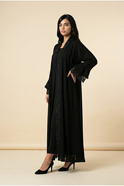 DAR ALSALAAM Abaya Niche Kluh Lace Wrap Style Suitable for All Seasons