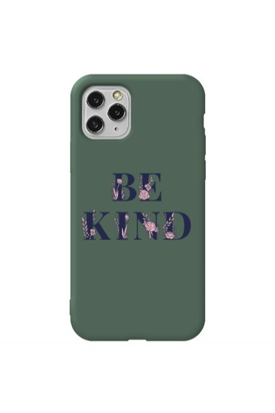 Other Apple iPhone 11 Pro Max Be Kind Dark Green Colored Silicone TPU Θήκη