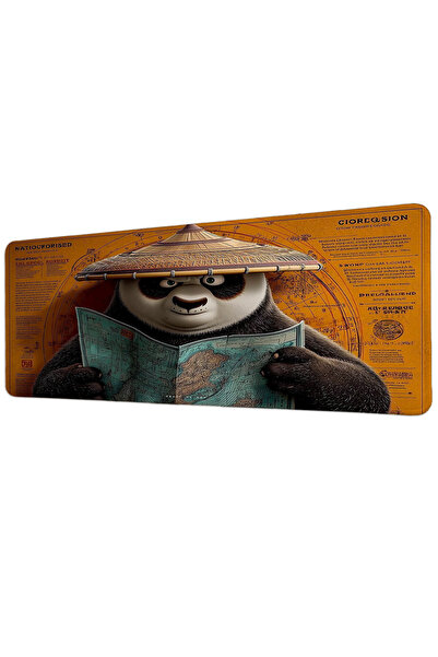 gxe.art Kung Fu Panda Po Map Design 40X90 cm Gamer Mousepad Non-Slip Base Lar...