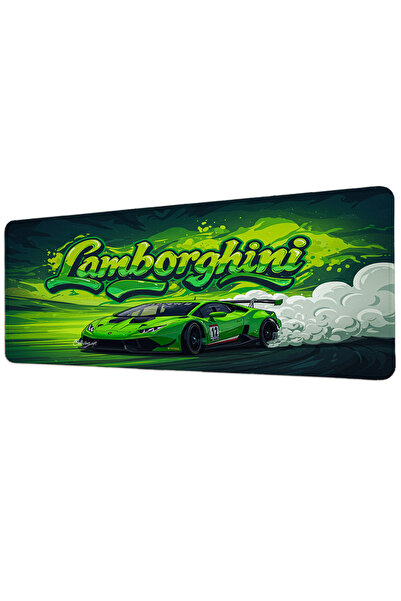 gxe.art Lamborghini Huracan Green Graffiti 40x90 cm Gaming MousePad Αντιολισθ...