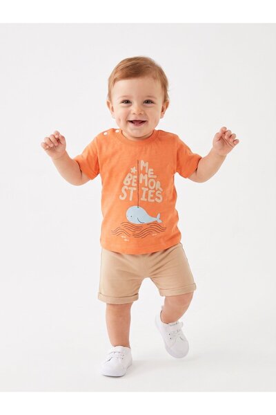 Kids Kingdom Cotton Whale Detailed 2-Piece Baby Boy Set