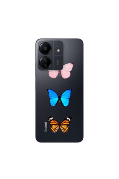 Other Xiaomi Redmi 13C Triple Butterfly Transparent Silicone TPU Θήκη
