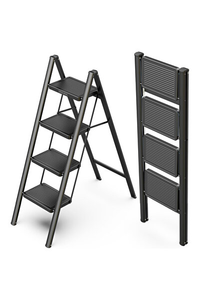 Sumkyle 4 Step Ladder, Lightweight Folding Step Stool, Step Stool Foldable wi...