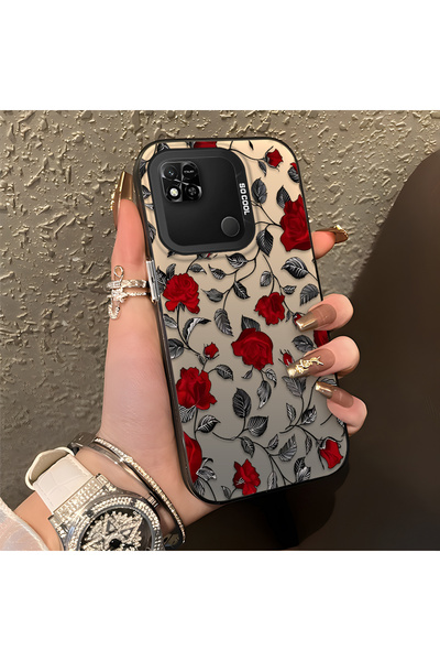PATTERNOVA Redmi 9C/10A Uyumlu Kırılmaz Silikon Güzel Çiçek Desenli Baskılı K...