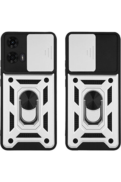 Other Θήκη Τηλεφώνου Ring Armor Campro Sonique Ασημί για Motorola Moto G04 4g...