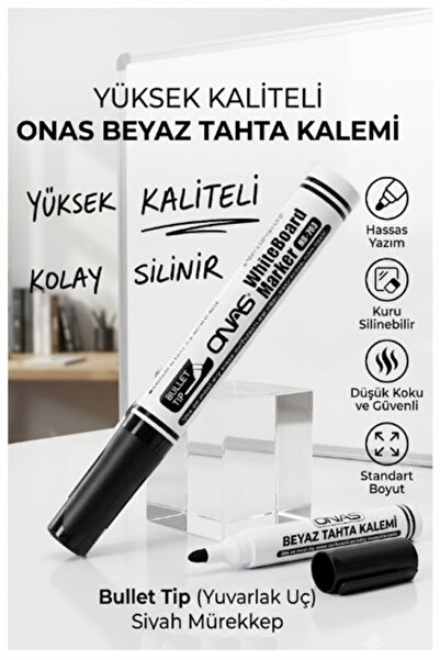 Artlantis Beyaz Yazı Tahta Kalemi 1 Adet Onas Yazı Tahta Kalemi Kolay Silineb...