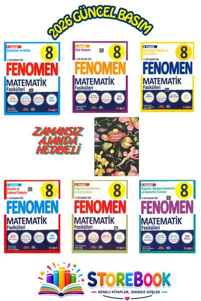 Fenomen Yayıncılık 8.Sınıf Matematik Fasikülleri 6 Fasikül Zamansız Ajanda He...