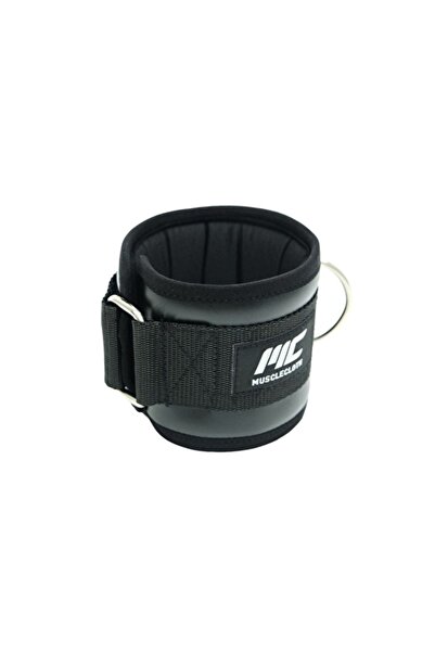 MUSCLECLOTH Deri Padded Ankle Cuff Tekli Paket Siyah