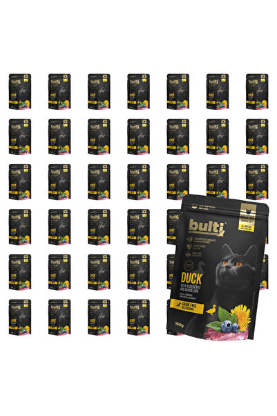 Bulti Hrană umedă pisici, Bulti, 40x100g, Rață, Afine și Păpădie, Pisici Adul...