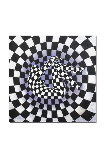 artnova Модерна ръчно рисувана картина, Камуфлаж, 90x90см маслена на платно, ...
