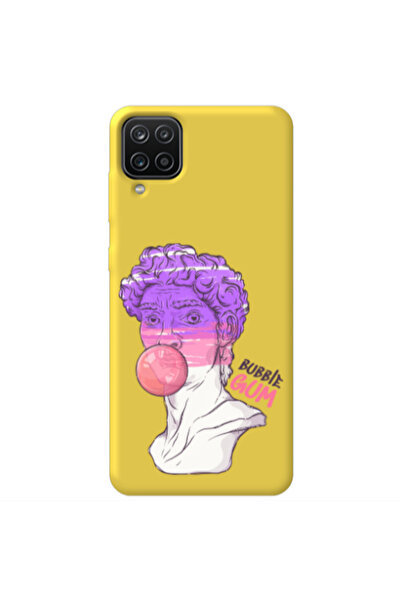 Other Samsung A12 Pin Bubble Yellow Colored Silicone TPU Θήκη