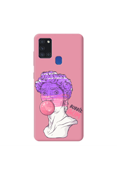 Other Samsung A21S Pin Bubble Pink Colored Silicone TPU Θήκη
