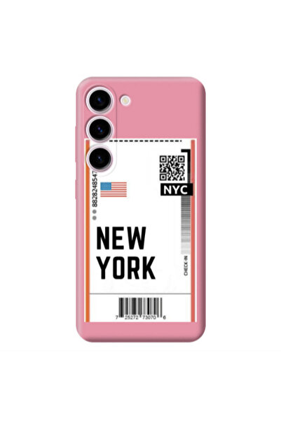 Other Samsung S23 Plus New York NYC Pink Colored Silicone TPU Θήκη