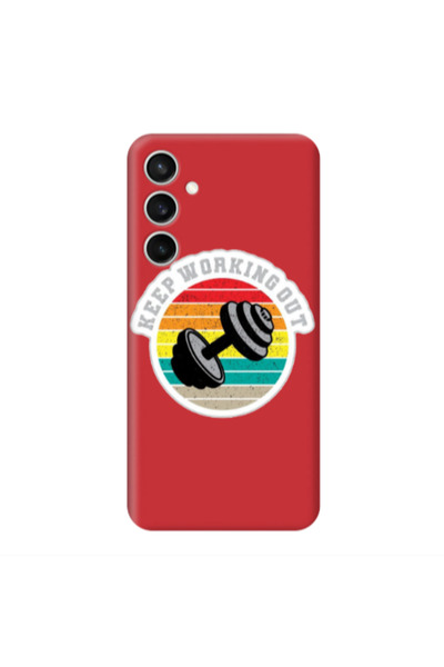 Other Samsung S24 Plus Keep working out Red Colored Silicone TPU Θήκη