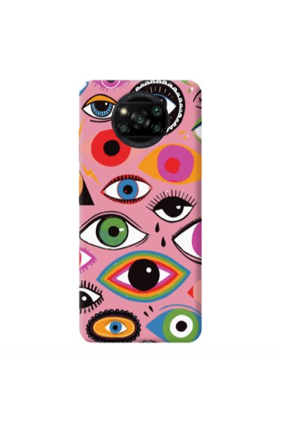 Other Xiaomi Poco X3 /X3 Pro Colorful eyes Pink Colored Silicone TPU Θήκη