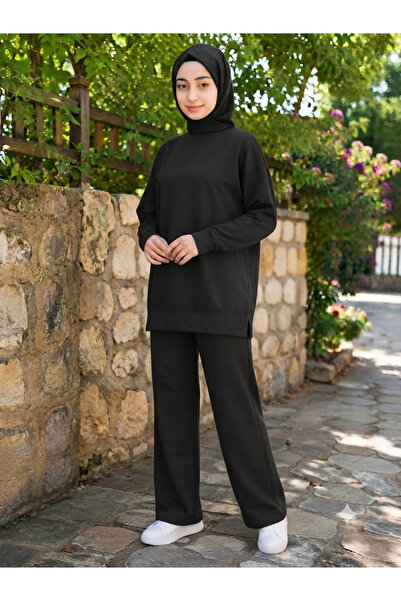 MEBA Women's Islamic Clothing Summer Thin Fabric Self-Line Detailed Crew Neck...
