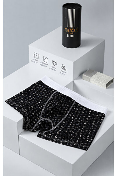 Mercan 3-Pack Boxer 96% Cotton Magnet Patterned Men's Boxer with Cylinder Gift