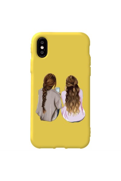 Other Apple iPhone Xs Friends Yellow Colored Silicone TPU Θήκη