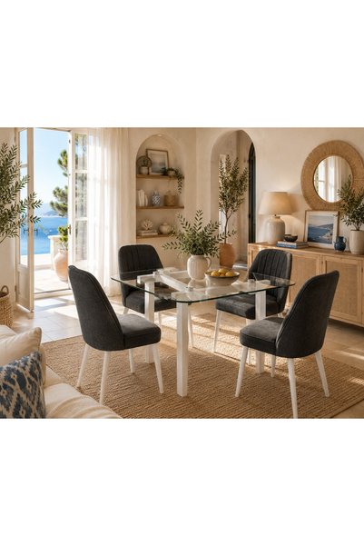 KLASS DEKOR Ceviz/ Meşe/ Beyaz/ Siyah TEMPERLİ CAM Masif Ahşap Modern Balkon-...