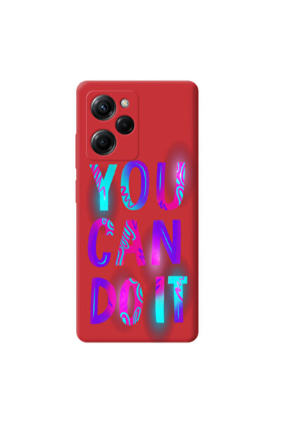 Other Xiaomi Poco X5 Pro You Can Doit Red Colored Silicone TPU Θήκη
