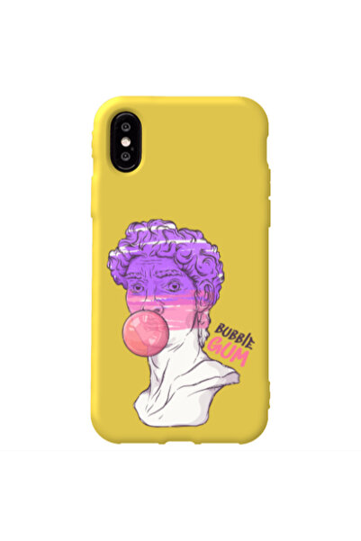 Other Apple iPhone Xs Pin Bubble Yellow Colored Silicone TPU Θήκη