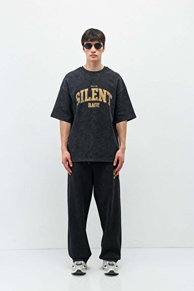 VAMOSCLO Oversized Printed tracksuit set black