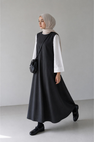 Angel&Co. Girls Clothing Τένσελ Ζιλέ σε γραμμή Α - Ανθρακί - 10-15 ετών