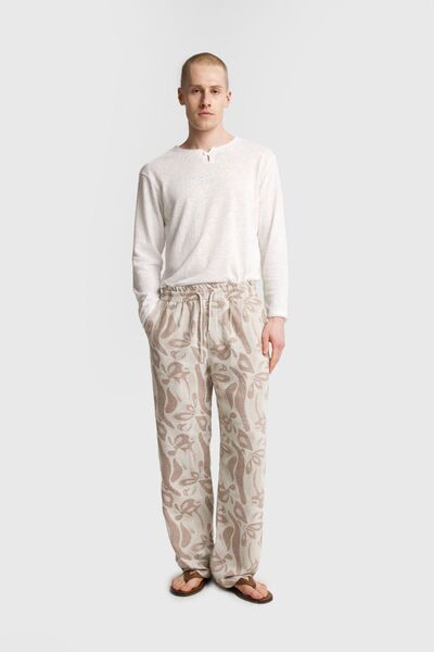 Hiccup GIESTO Pantaloni bărbătești din bumbac, tricot, cu flori