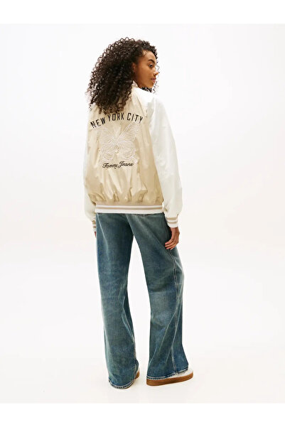 Tommy Hilfiger TJW SOUVENIR BOMBER Krem Kadın Bomber Ceket