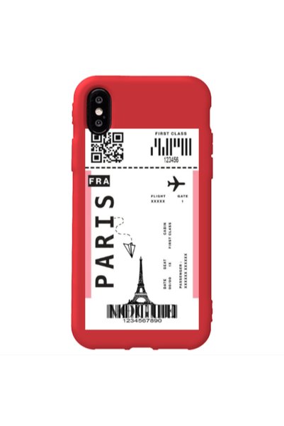 Other Apple iPhone Xs Max Paris FRA Red Colored Silicone TPU Θήκη