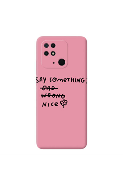 Other Xiaomi Redmi 10C Say Something Pink Colored Silicone TPU Θήκη