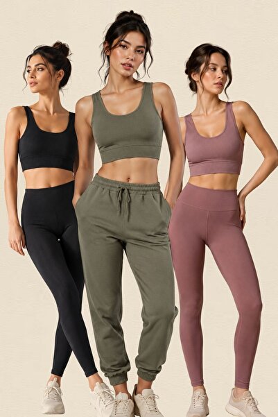 fevien Women's 3-Pack Thick Straps Padded Ribbed Diver Camisole Sports Bra Br...
