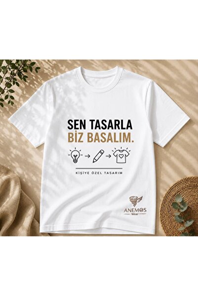 ANEMOS Wear KİŞİYE ÖZEL FOTOGRAF-RESİM-YAZI-LOGO vb. KISAKOLLU BASKILI TİŞÖRT