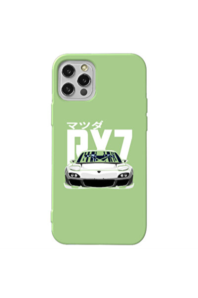 Other Apple iPhone 12 Pro Max Car Rx7 Light Green Colored Silicone TPU Θήκη