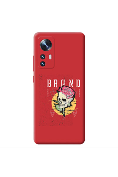 Other Xiaomi Mi 12 Skull Roses Red Colored Silicone TPU Θήκη
